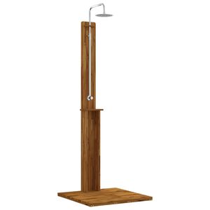 vidaXL Ulko-suihku 217 cm Kiinte&auml; akasiapuu ja ruostumaton ter&auml;s
