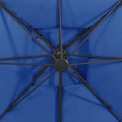 vidaXL Riippuva aurinkovarjo tuplakatolla taivaansininen 300x300 cm