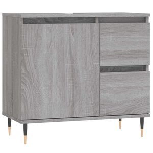 vidaXL Kylpyhuoneen kaappi harmaa Sonoma 65x33x60 cm tekninen puu