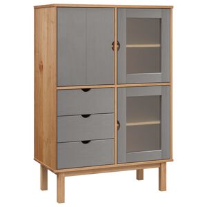 vidaXL Kaappi OTTA ruskea ja harmaa 85x43x125 cm t&auml;ysi m&auml;nty