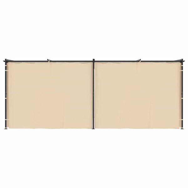 vidaXL Huvimaja verhoilla 3x6 m kerma teräs