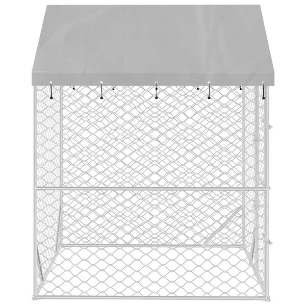 vidaXL Koiran ulkohäkki katolla hopea 2x2x2,5 m galvanoitu teräs