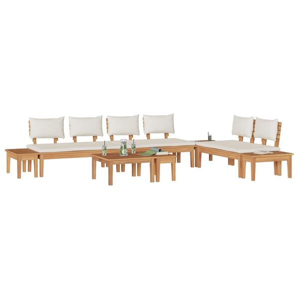 vidaXL Puutarhasohva Setti 5 pcs Ruskea ja Kerma