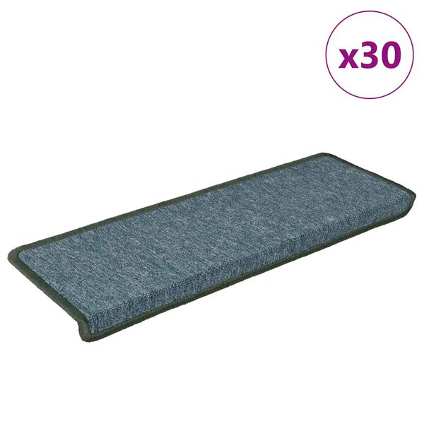 vidaXL Porrasmatot 30 kpl 65x21x4 cm tummanvihre&auml; suorakaiteen muotoinen reuna