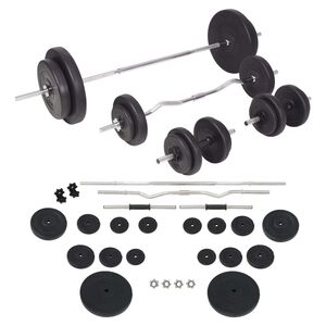 vidaXL K&auml;si- ja levypainosarja 90 kg