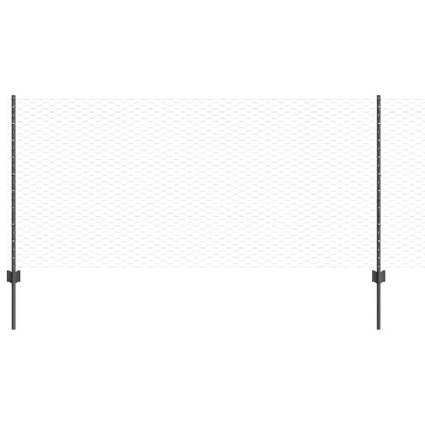 vidaXL Aita ja Tuki Harmaa 1 x 10 m Ter&auml;st&auml; ja PVC:t&auml;