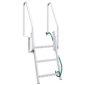 vidaXL 3-askeleen laiturlaskuri Hopea 58 x 77 x 144 cm Alumiini