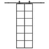 vidaXL Liukuovi asennustarvikkeilla musta 76x205 cm ESG lasi