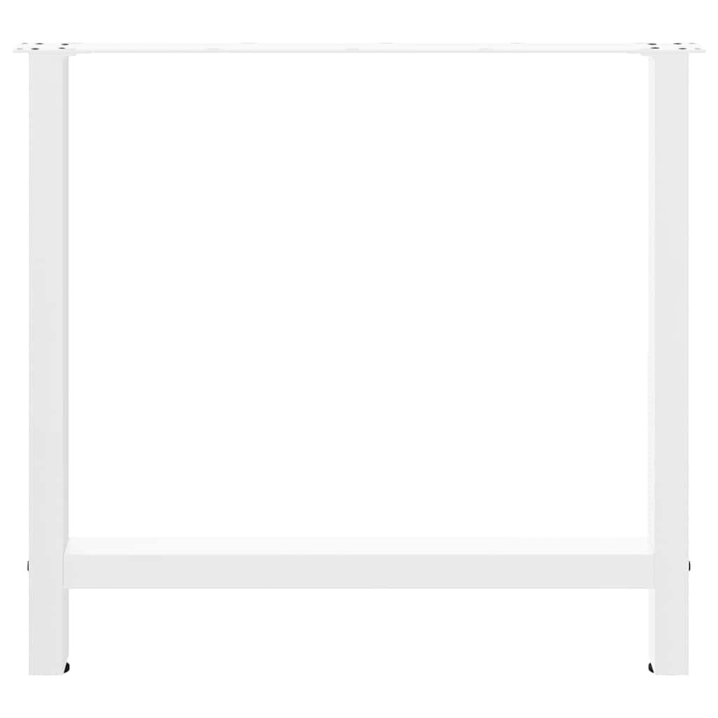 vidaXL Ruokapöydän jalat valkoiset 2 kpl 80x(72-73) cm teräs