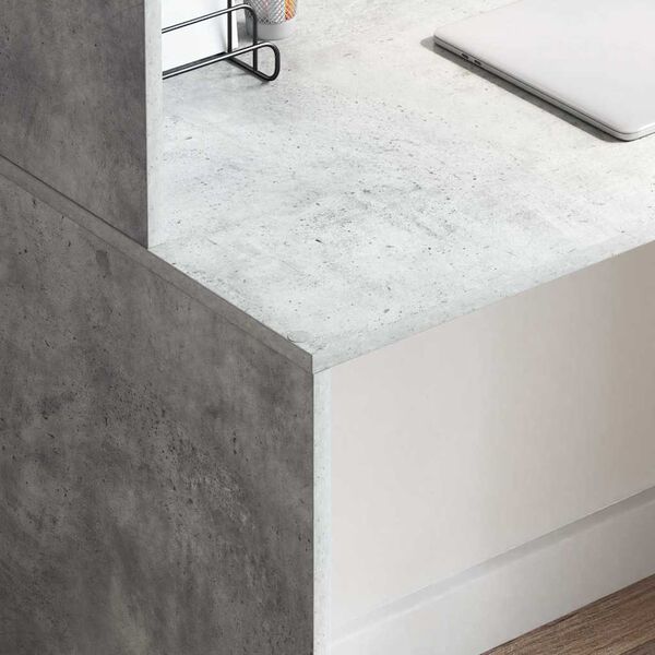 vidaXL Pöytä hyllyllä Betoni Harmaa 102 x 50 x 124 cm Tekninen puu