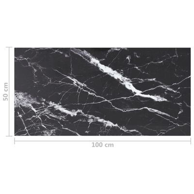 vidaXL Pöytälevy musta 100x50 cm 6 mm karkaistu lasi marmorikuvio