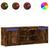 vidaXL TV-taso LED-valoilla savutammi 139,5x34x50 cm tekninen puu