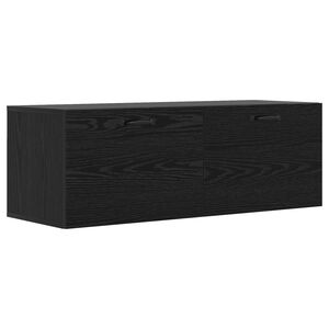 vidaXL Sein&auml;kaappi Musta tammi 100 x 36,5 x 35 cm Tekninen puu