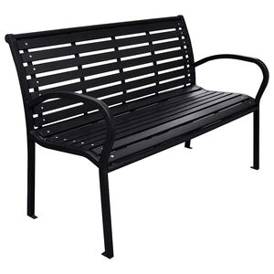 vidaXL Puutarhapenkki musta 116 cm ter&auml;s ja WPC