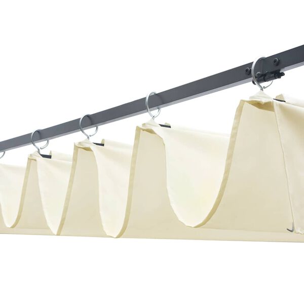 vidaXL Huvimaja katolla polyrottinki 300x300x220 cm ruskea ja kerma