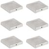 vidaXL Pyramidin muotoinen aitatolpan k&auml;rki 6 kpl metalli 101x101 mm