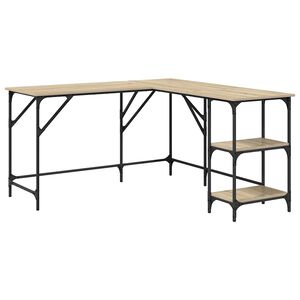 vidaXL Ty&ouml;p&ouml;yt&auml; Sonoma-tammi 139x139x75 cm tekninen puu