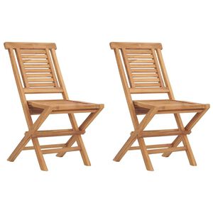 vidaXL Kokoontaitettavat tuolit 2 kpl 47x63x90 cm massiivipuu tiikki
