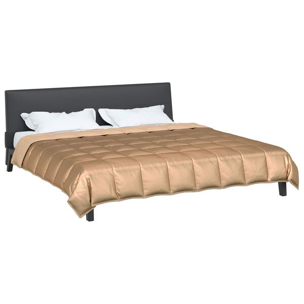 vidaXL Kes&auml;peitto Kulta 200 x 200 cm Satiini ja mikrofiiberi