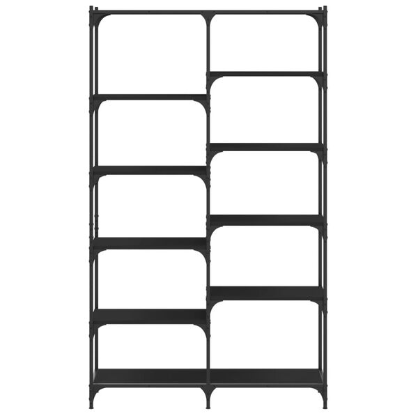 vidaXL Kirjahylly musta 100x32x170 cm tekninen puu ja rauta