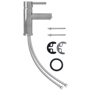 vidaXL Kylpyhuoneen pesualtaan hana hopea 130x176 mm