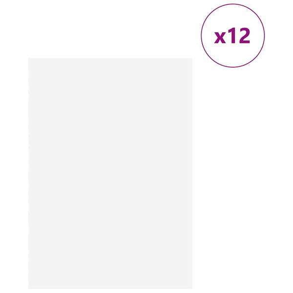 vidaXL Dekoripaneelit 12 pcs Valkoinen 21 x 30 x 0,27 cm Tekninen puu