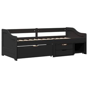 vidaXL p&auml;iv&auml;s&auml;nky 3 laatikolla ilman patjaa IRUN musta 90x200 cm