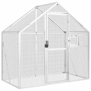 vidaXL Aviaario hopea 79x100x185 cm alumiini