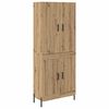vidaXL Korkea kaappi Artisan tammi 69,5 x 34 x 180 cm Tekninen puu