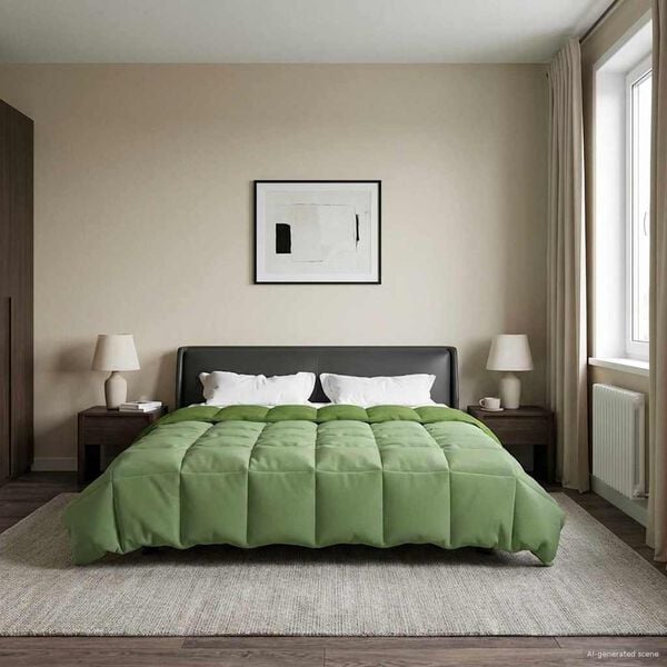 vidaXL Kes&auml;peitto Quiltottu Vihre&auml; 200 x 240 cm Mikrokuitu