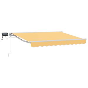 vidaXL Manuaalinen markiisin runko LED-valoilla Hiekka 4,5 &times; 3 m