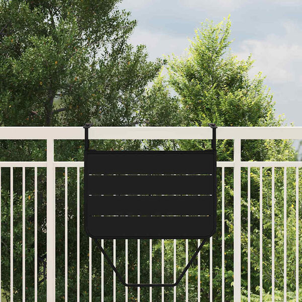 vidaXL Ripustettava parvekepöytä Musta 60 x 39 x 65 cm Teräs