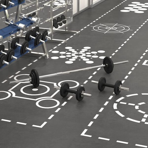 vidaXL Painonnostotanko ja k&auml;sipainosarja 30 kg valurauta