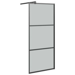 vidaXL Walk-in suihkusein&auml;ke 80x195 cm tumma ESG-lasi musta