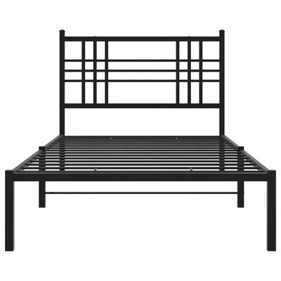 vidaXL Metallinen sängynrunko päädyllä musta 107x203 cm