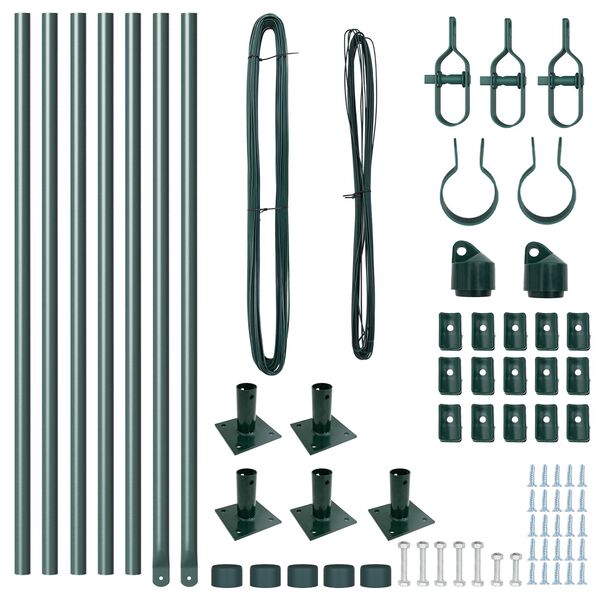 vidaXL Aidan pylväät 7 pcs Vihreä Ø32mm 70 cm Galvanoitu teräs