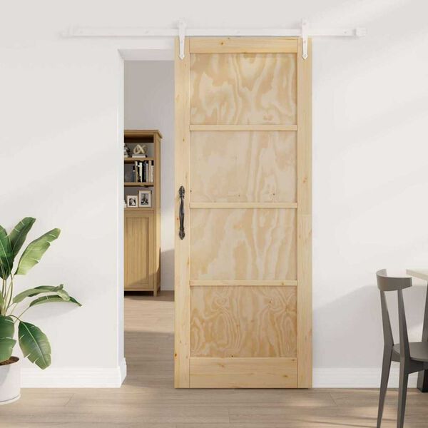 vidaXL Liukuovi ORKDAL Ruskea 83 x 211 cm Massiivinen m&auml;nty