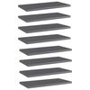 vidaXL Kirjahyllytasot 8 kpl korkeakiilto harmaa 40x20x1,5cm lastulevy