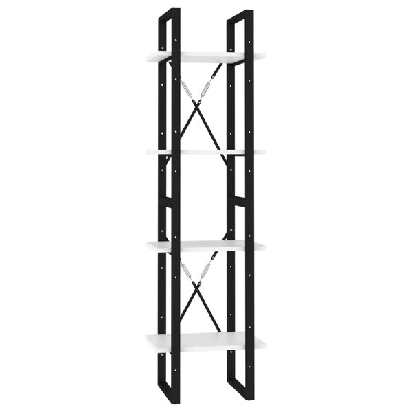 vidaXL 4-tasoinen kirjahylly valkoinen 40x30x140 cm tekninen puu