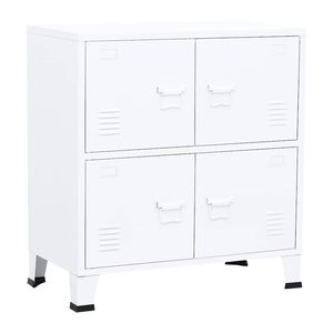 vidaXL Teollinen s&auml;ilytysarkku valkoinen 75x40x80 cm ter&auml;s