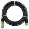 vidaXL Imuletku messinkiliittimill&auml; musta 1,1" 3 m PVC