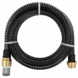 vidaXL Imuletku messinkiliittimill&auml; musta 1,1" 3 m PVC
