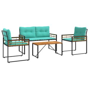 vidaXL Ulkokalusteet Setti tyynyll&auml; 4 pcs Turkoosi