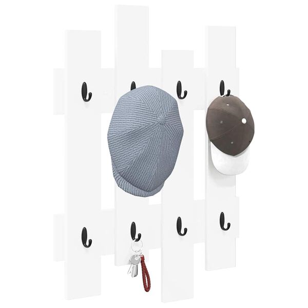 vidaXL Sein&auml;lle asennettava takkihylly Valkoinen 60 x 3 x 82 cm