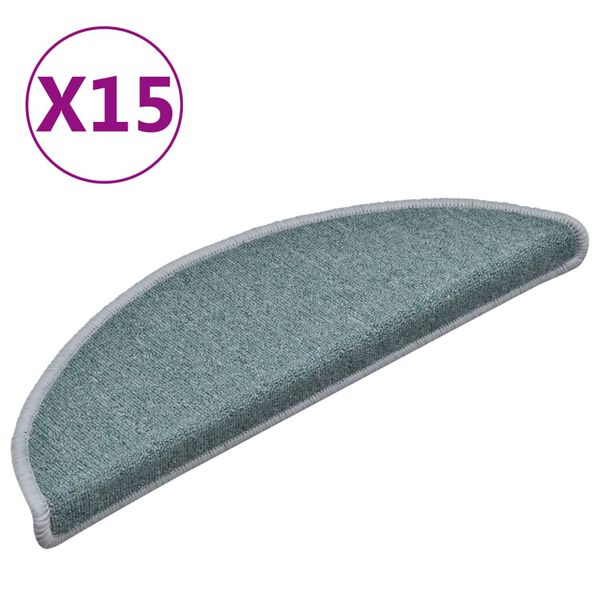 vidaXL Porrasmatot 15 kpl 56x17x3 cm Merensininen Puolipyöreä
