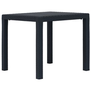 vidaXL Puutarhap&ouml;yt&auml; rottinkityylinen muovi 79x79x72 cm antrasiitti