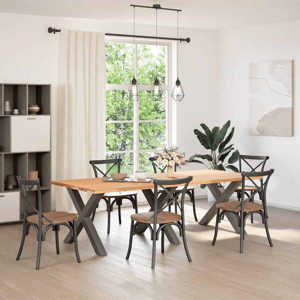 vidaXL Ruokap&ouml;yd&auml;n jalat X-muotoiset 3 kpl antrasiitti 90x(72-73) cm ter&auml;s