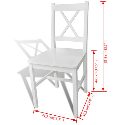 vidaXL Ruokapöydän tuolit 2 kpl valkoinen mänty
