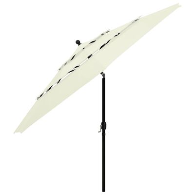 vidaXL 3-tasoinen aurinkovarjo alumiinitanko hiekka 3,5 m