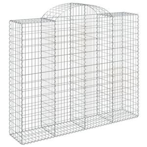 vidaXL Kaareva kivikori 200x50x160/180 cm galvanoitu rauta
